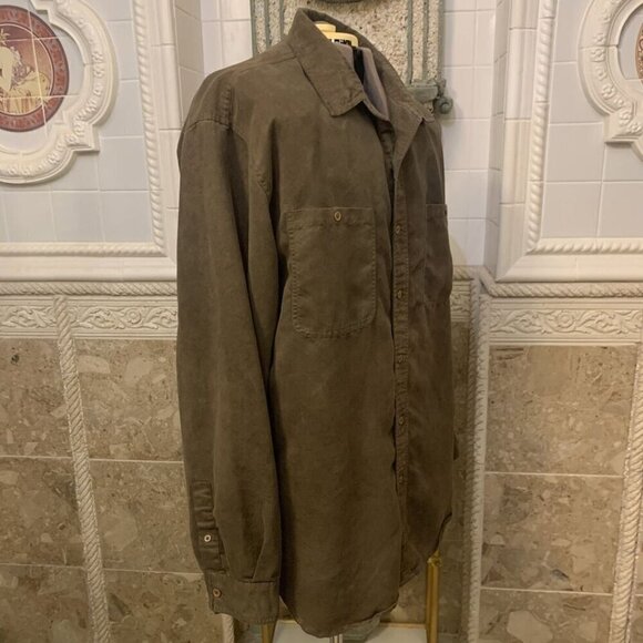 Knights Bridge. Size XL. Suede Cloth Long Sleeve Shirt. Brown/green. B107 - Picture 3 of 6
